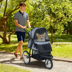 3-Wheel Pet Stroller for Small and Medium Dogs Foldable Cat Stroller Jogger - view 2
