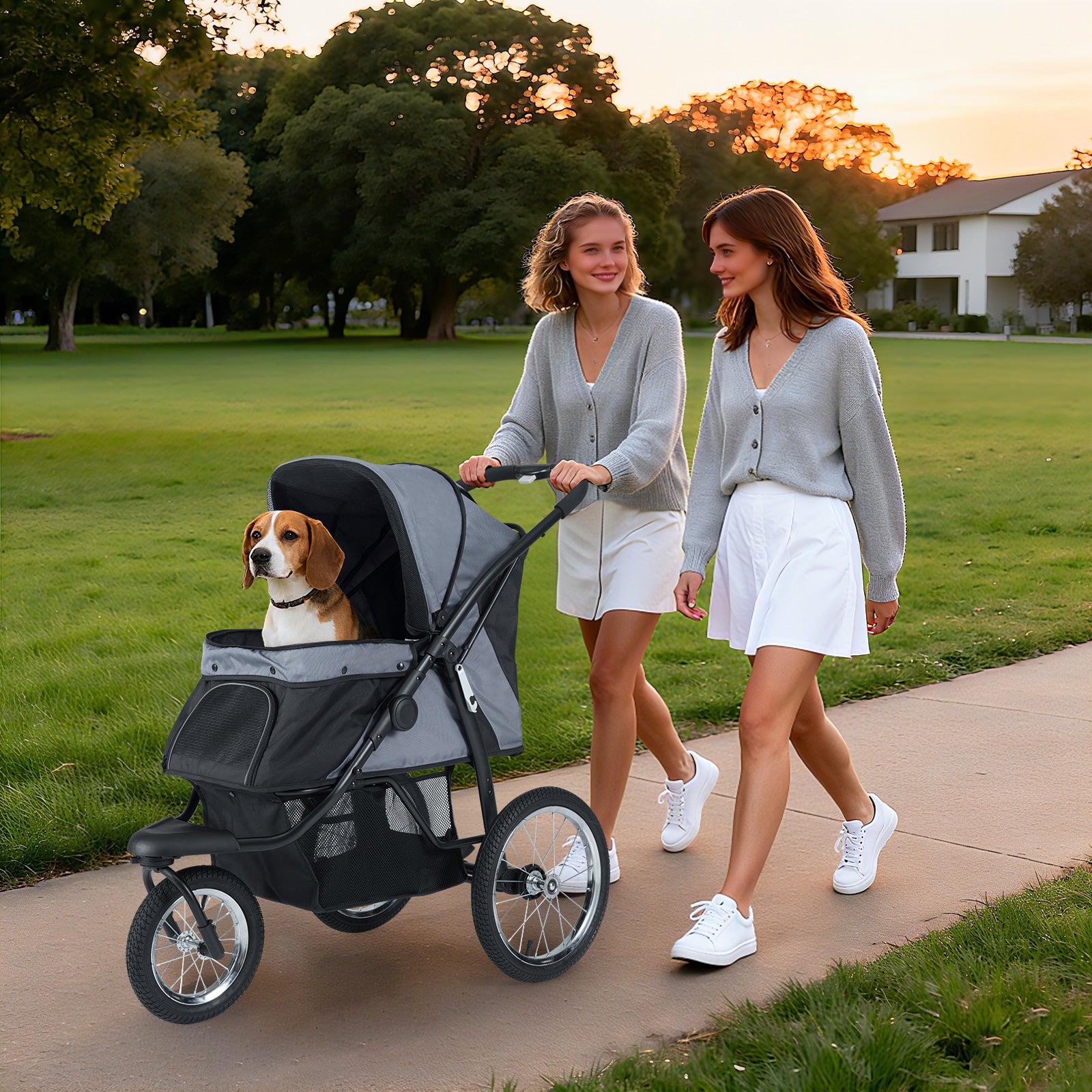 3-Wheel Pet Stroller for Small and Medium Dogs Foldable Cat Stroller Jogger - view 3