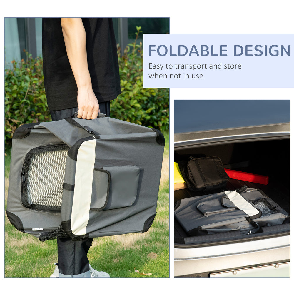24" Foldable Pet Carrier with Removable Mat, Breathable Mesh, Soft Side Pet - view 5