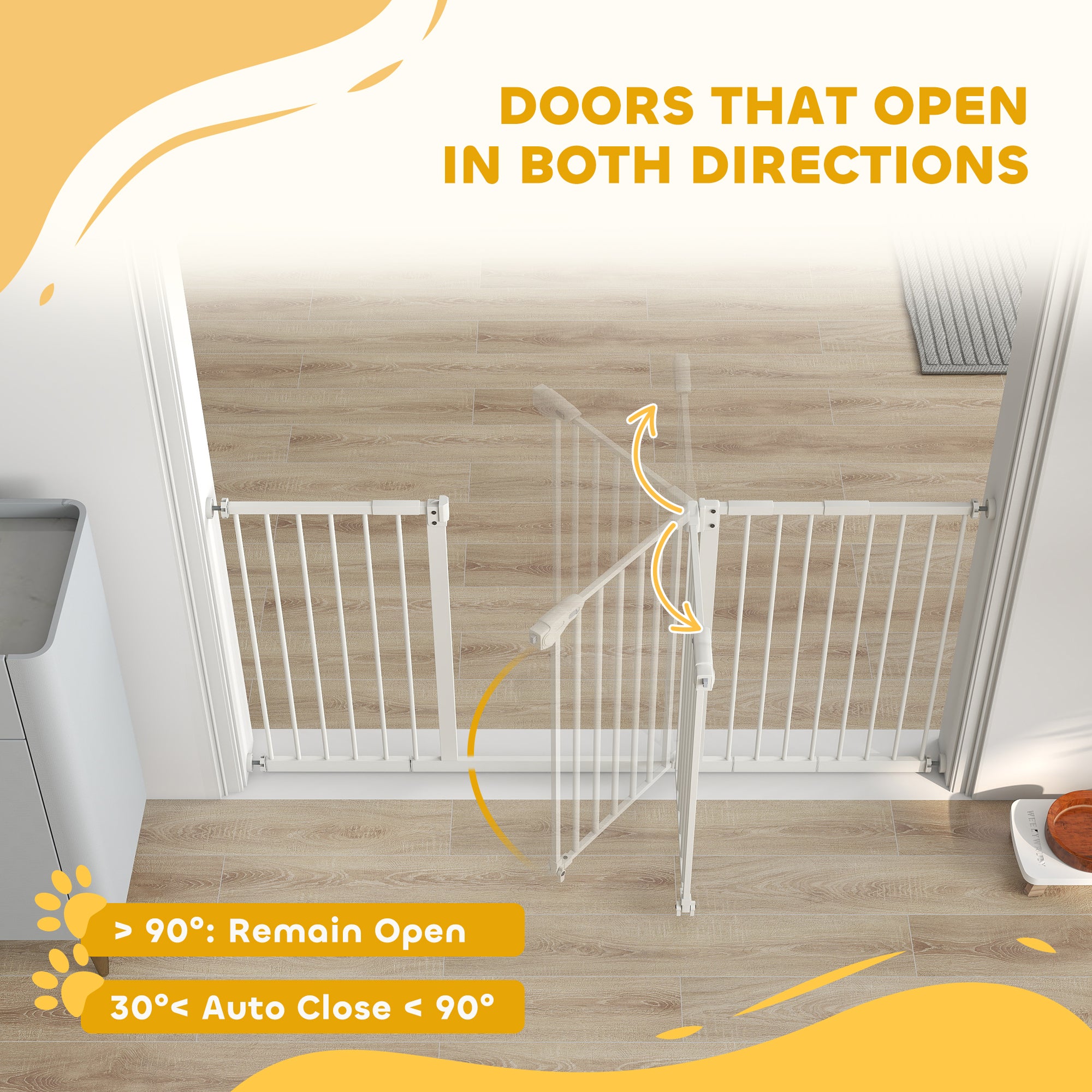 30 Inch Tall Pet Gate with Door Dog Gate and Barrier Indoor for Stairs - view 4