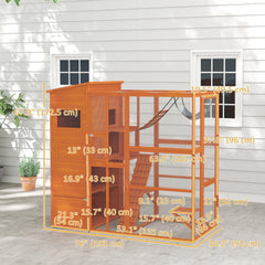 76" Catio Outdoor Cat Enclosure with Cat Condo, Jumping Platforms, Ladder - view 2