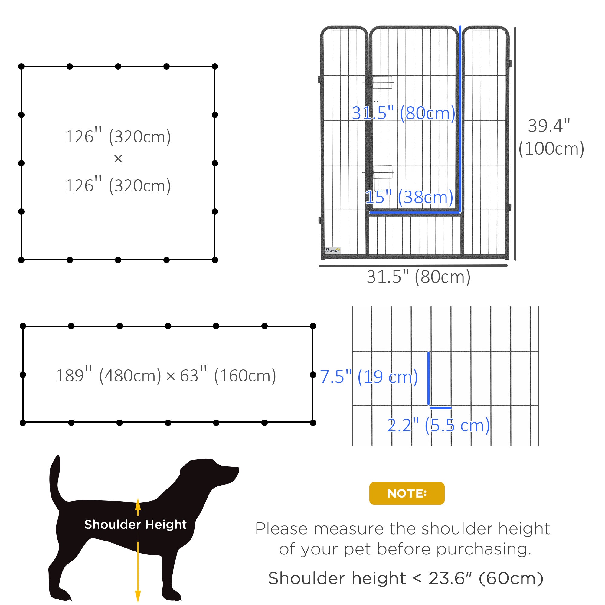 16 Panel 39" Height Heavy Duty Dog Playpen for Small Medium Large Dogs - view 2