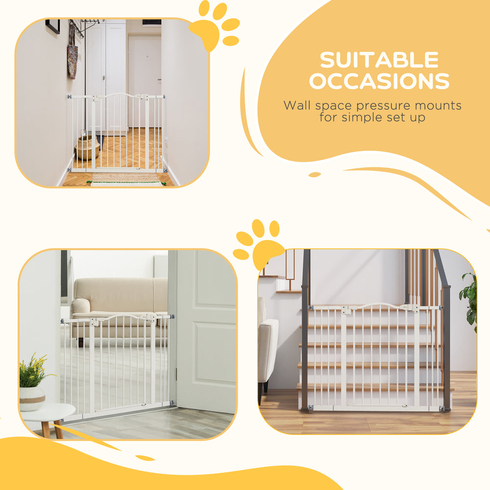 Extra Tall Dog Gate with Door, Pressure Fit, Auto Close, Double Locking - view 5