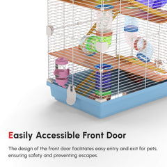 5 Tiers Hamster Cage Portable with Exercise Wheels Play Tube Water Bottle - view 3