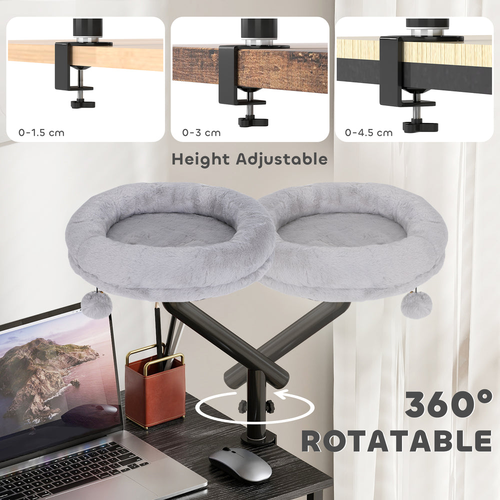 Cat Desk Bed 360 deg Rotatable Adjustable Height for Home Office Work Window - view 4