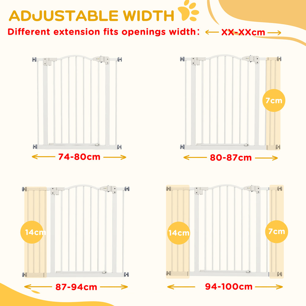 Extra Tall Dog Gate with Door, Pressure Fit, Auto Close, Double Locking - view 6