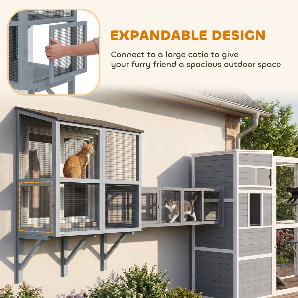 Catio Outdoor Cat Enclosure Wall-Mounted 2-Level Outdoor Cat House - view 6