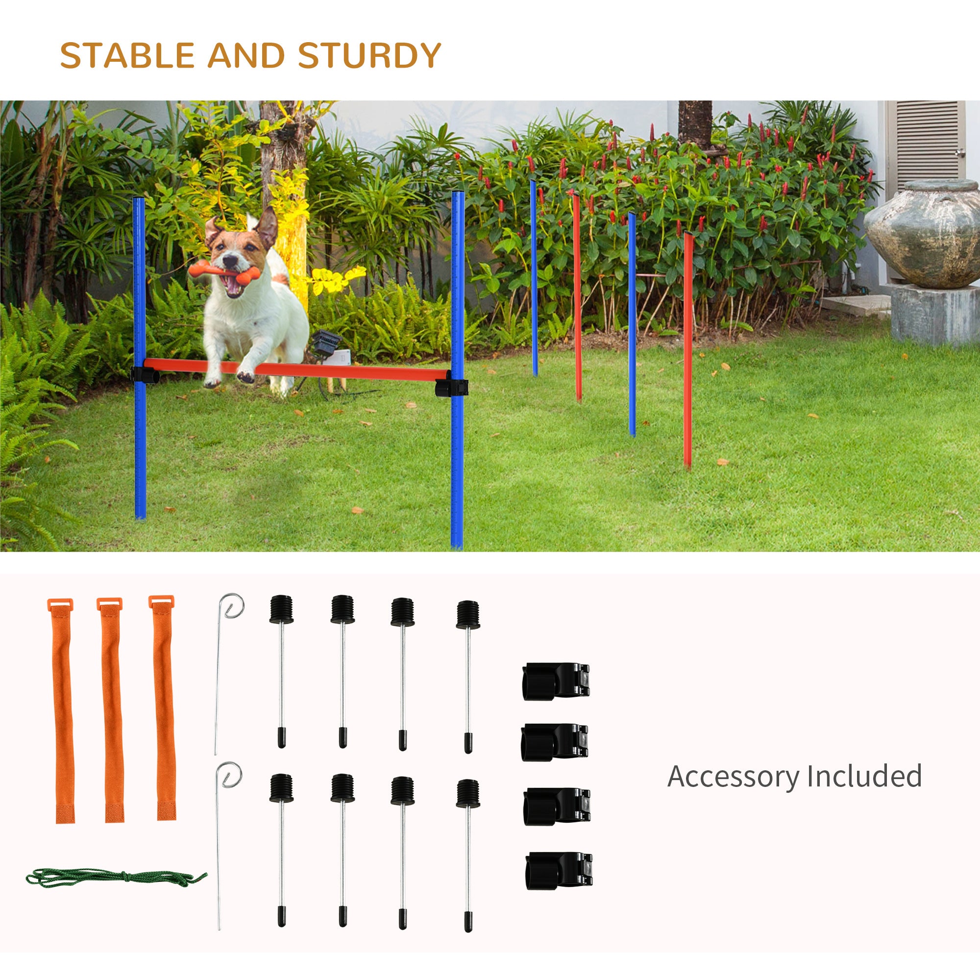 Dog Pet Agility Training Kit High Jump Weave Pole Ring Obedience Training - view 5