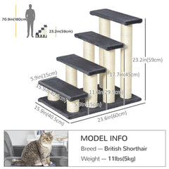 Cat Trees 4 Tier Pet Stairs Dog Cat 4 Steps Kitty Scatching Post Cat Scratch - view 2