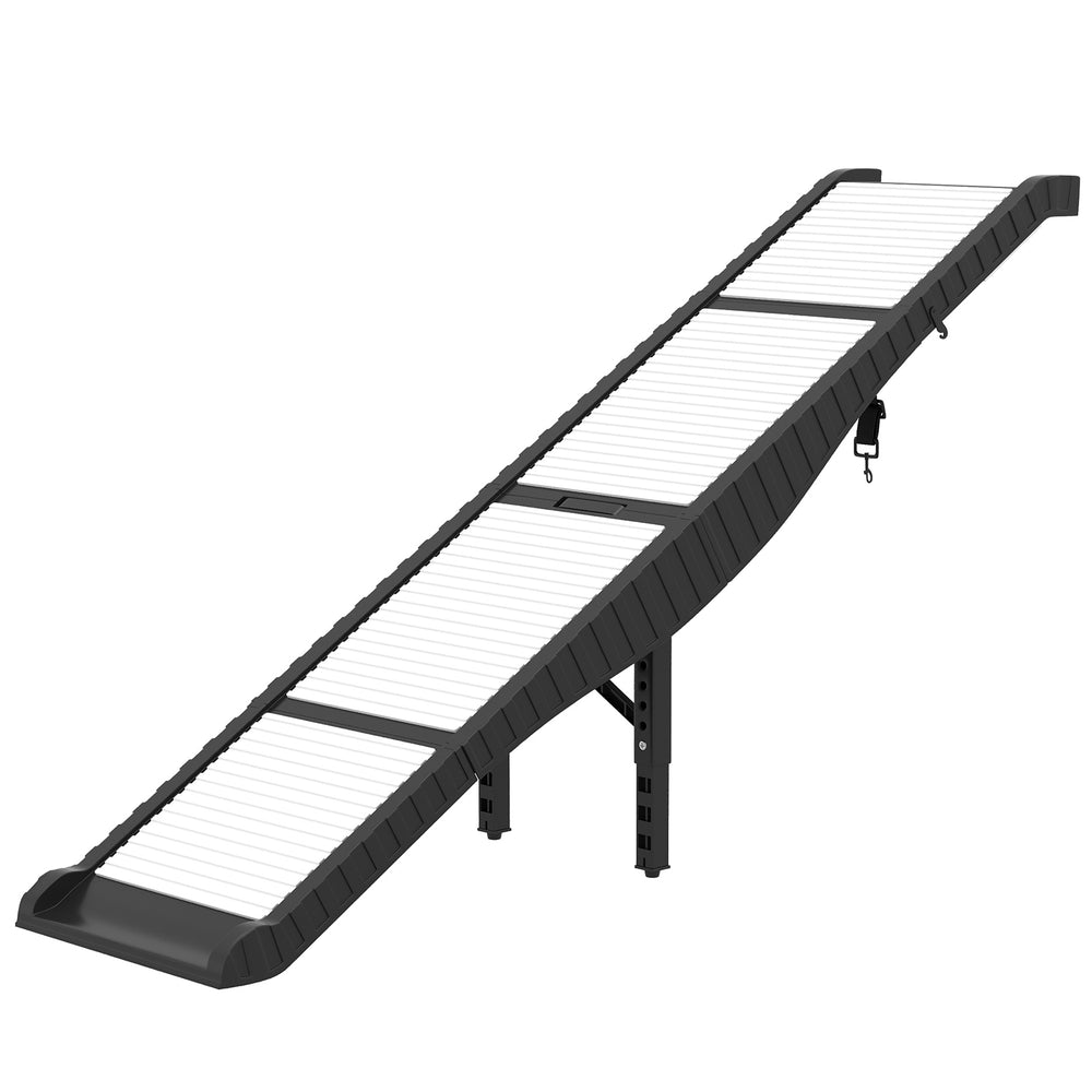 Foldable Dog Car Ramp with Support Leg, Non-Slip TPR Surface, 69" x 15.7"