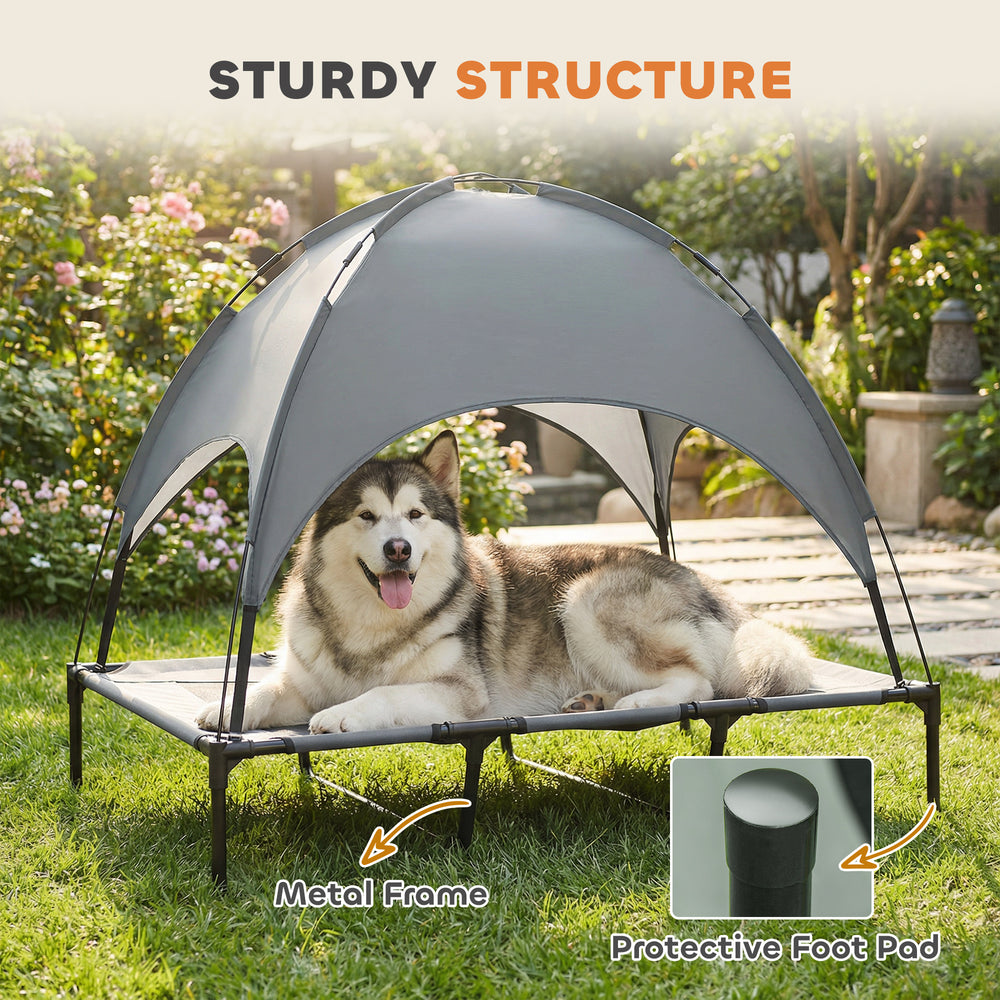 Elevated Dog Bed with Canopy, Portable Raised Dog Cot for XL Sized Dogs, Indoor - view 6