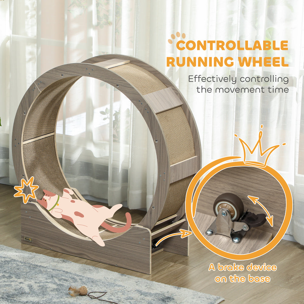 36" Cat Wheel for Indoor Cats with Brake, Scratching Pads Cat Furniture - view 5